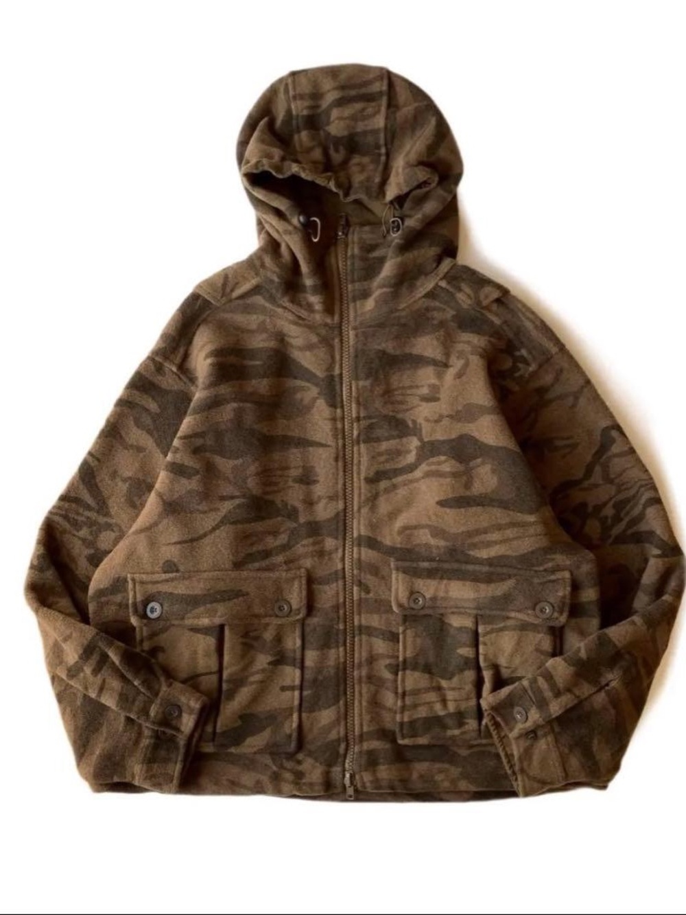 Vintage Brents Outdoors Brown Camo Hooded Jacket - Size Medium